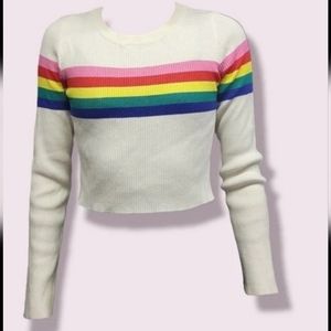 Rainbow cropped sweater
